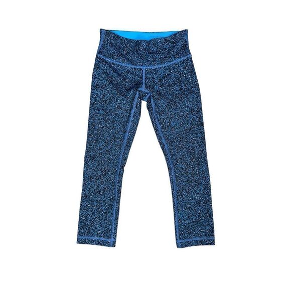 lululemon Blue and Punk Cropped workout leggings size 4 spots dots animal print - Picture 1 of 5
